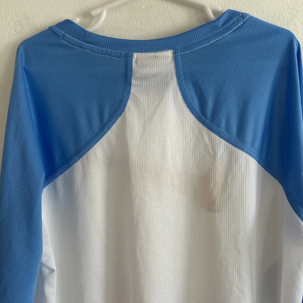 Nike Dri-Fit Long Sleeve Jersey Shirt Blue White Yellow Boy's Size Large‎